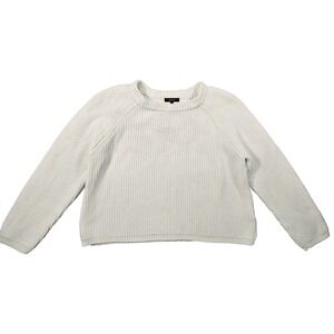 Quince Fisherman Crew Sweater Womens XL Ivory 100% Organic Cotton Cabincore Luxe